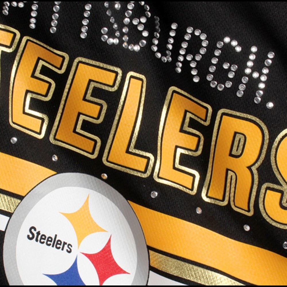 Pittsburgh Steelers Black/Gold T-Shirt Jersey - Picture 5 of 6